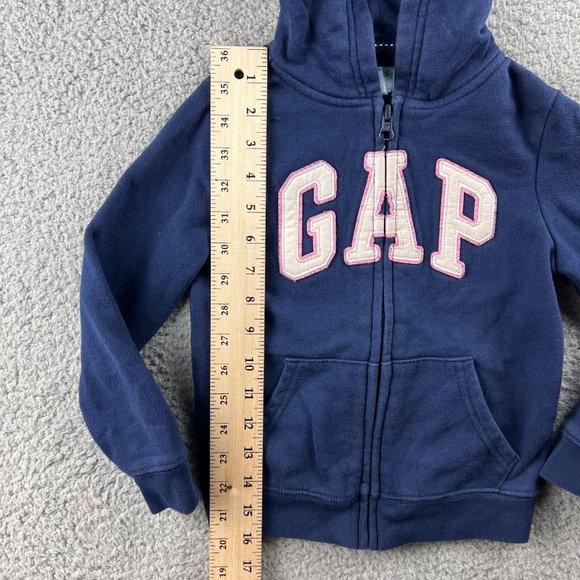Baby Gap Girls Big Logo Hoodie Navy Blue and Pink Size 5 Years - Picture 3 of 8